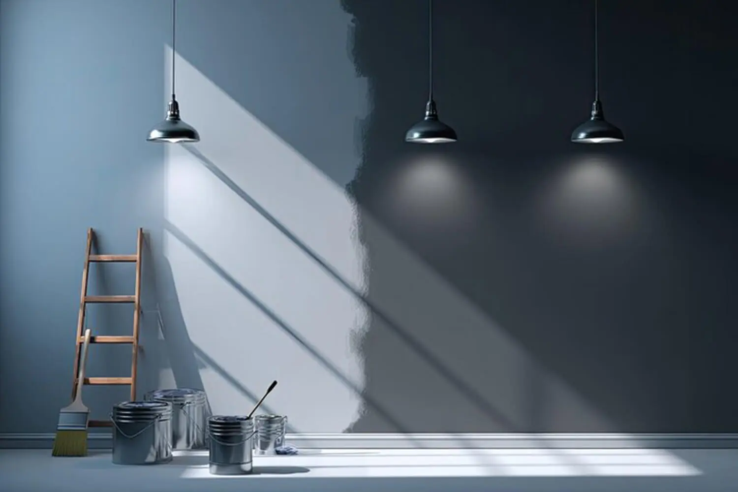 Fresh interior paint finishes being applied in a high-use room, showing how long do paint finishes last in high-use rooms with proper preparation and lighting.