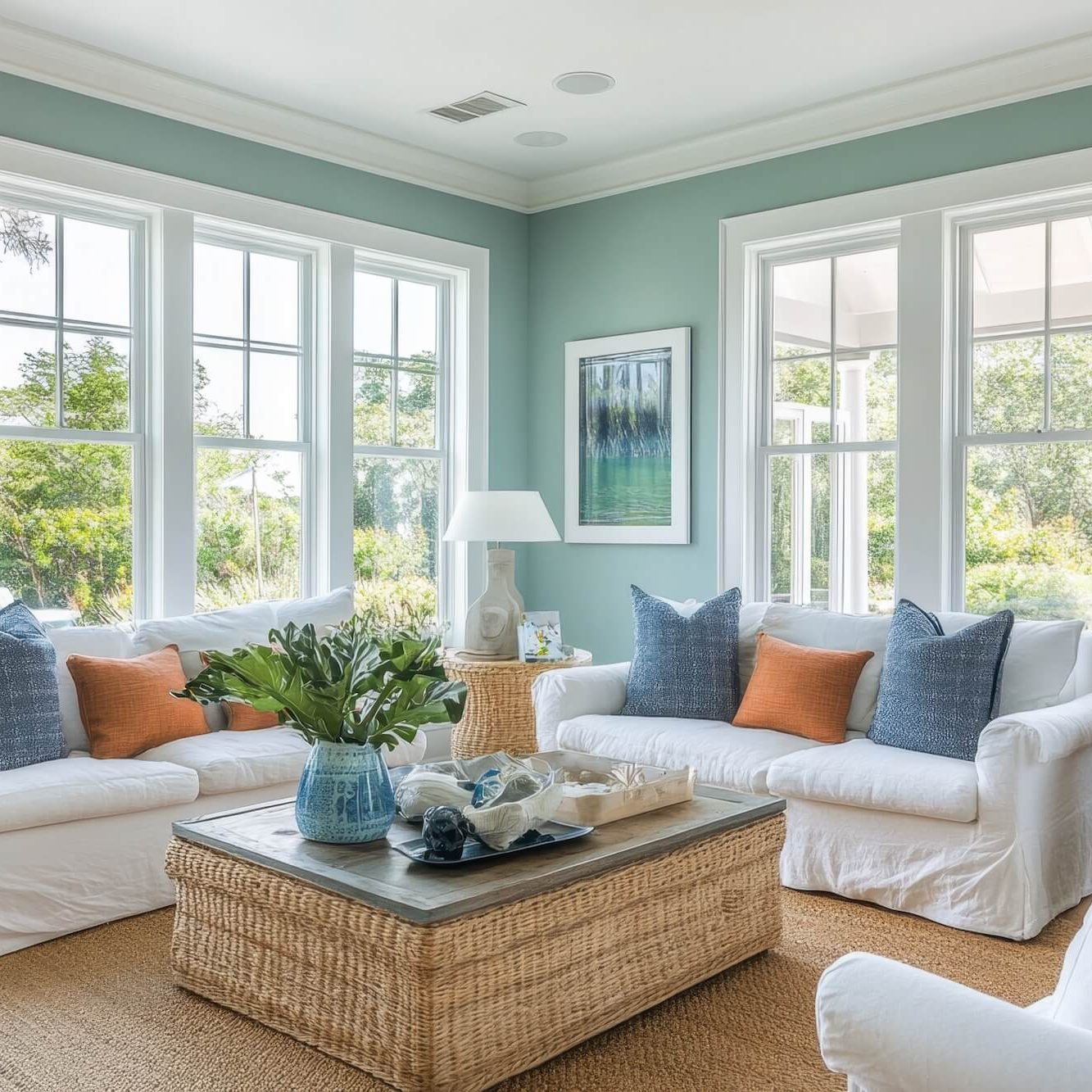 interior-painting-services-fort-myers professionally painted living room in fort myers home